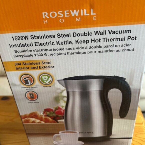 Brand New Rosewill Home Stainless Steel Electric Hot Water Kettle 1.7L 1500Watts - Picture 10 of 11
